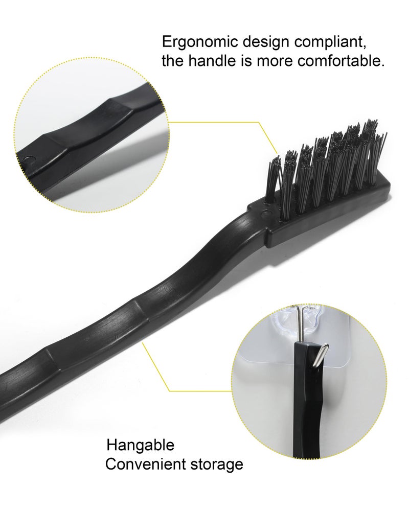 WAFJAMF 3 x 0.5cm Three Row Plastic Handle Anti Static Brushes Black Scraping Brushes 5 Pcs - Image 3